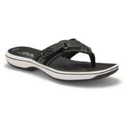 Clarks Women's Breeze Sea Thong Sandal - Blac