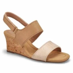 Clarks Women's Kyarra Faye Wedge Sandal - Oli -Shoes Sale Shop 26171239M XXX
