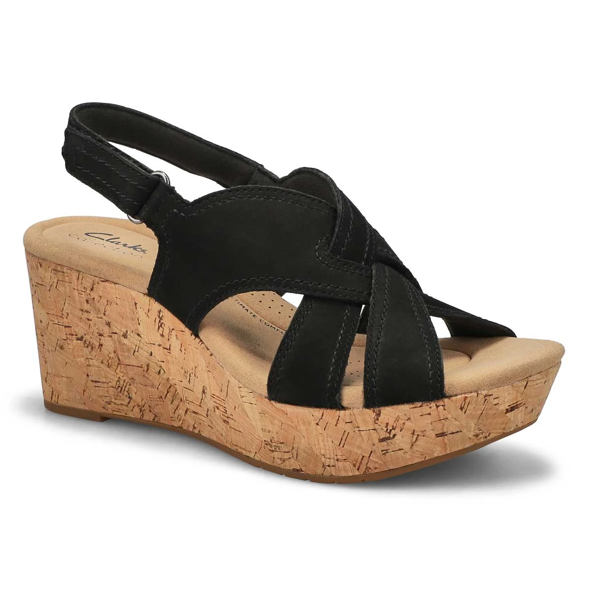 Clarks Women's Rose Erin Wedge Sandal - Black 3 Clarks Women's Rose Erin Wedge Sandal - Black
