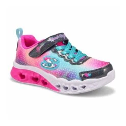 Skechers Girls' Flutter Hearts Lights Sneaker