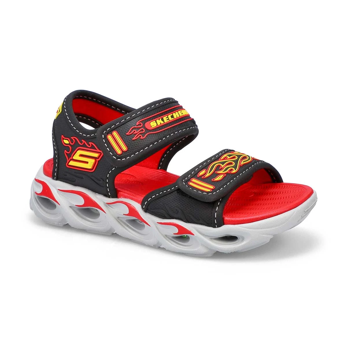 Skechers Boys' Thermo Splash Sandal - Black/R 3 Skechers Boys' Thermo Splash Sandal - Black/R