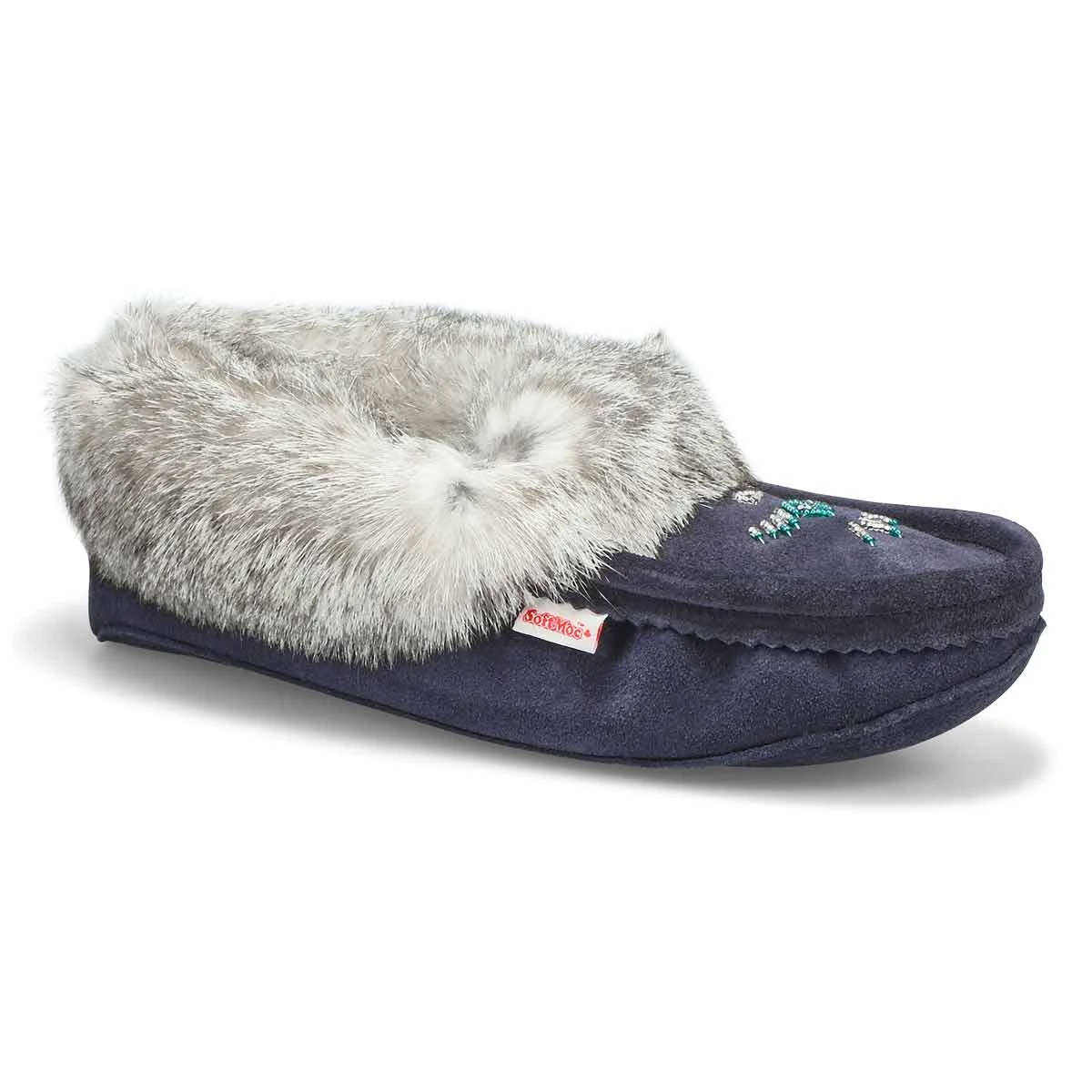SoftMoc Women's 660 Rabbit Fur Moccasin - Gre 5 SoftMoc Women's 660 Rabbit Fur Moccasin - Gre - Image 3