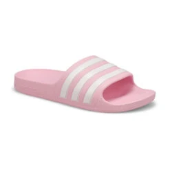Adidas Girls' Adilette Aqua Slide - Pink/ Whi